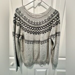 Weatherproof Gray Patterned Crew Neck Sweater